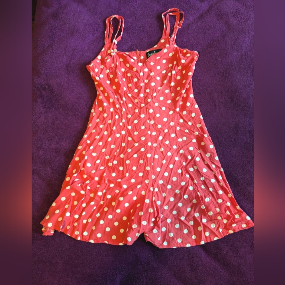 Pink and White Vintage Polka Dot Romper